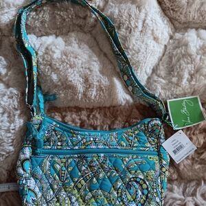Vera Bradley Turquoise Paisley Quilted Crossbody Bag